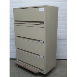 Tan Flip Front Top, 4 Drawer Lateral File Cabinet, Locking Tan Flip Front Top, 4 Drawer Lateral File Cabinet, Locking